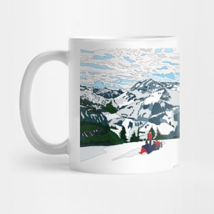 Skiers at Kandersteg, Switzerland Mug